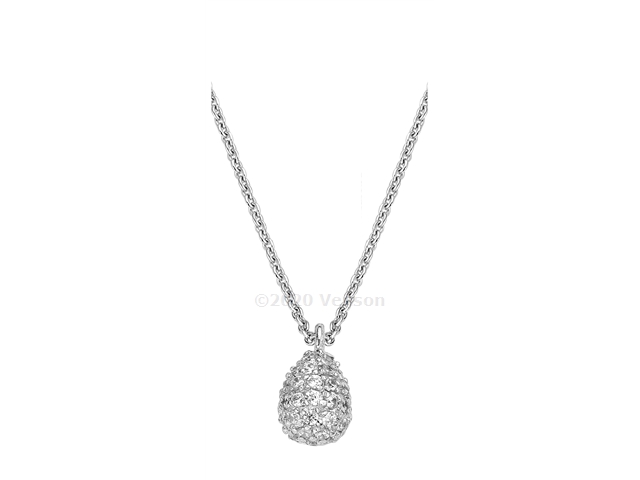 Zilveren collier Moments met druppel hanger met zirkonia