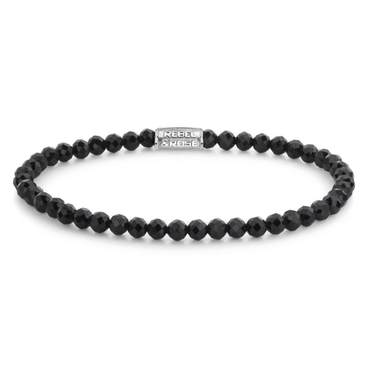 Rebel & Rose armband RR-40160-S-S Black Glam Rocks Sil