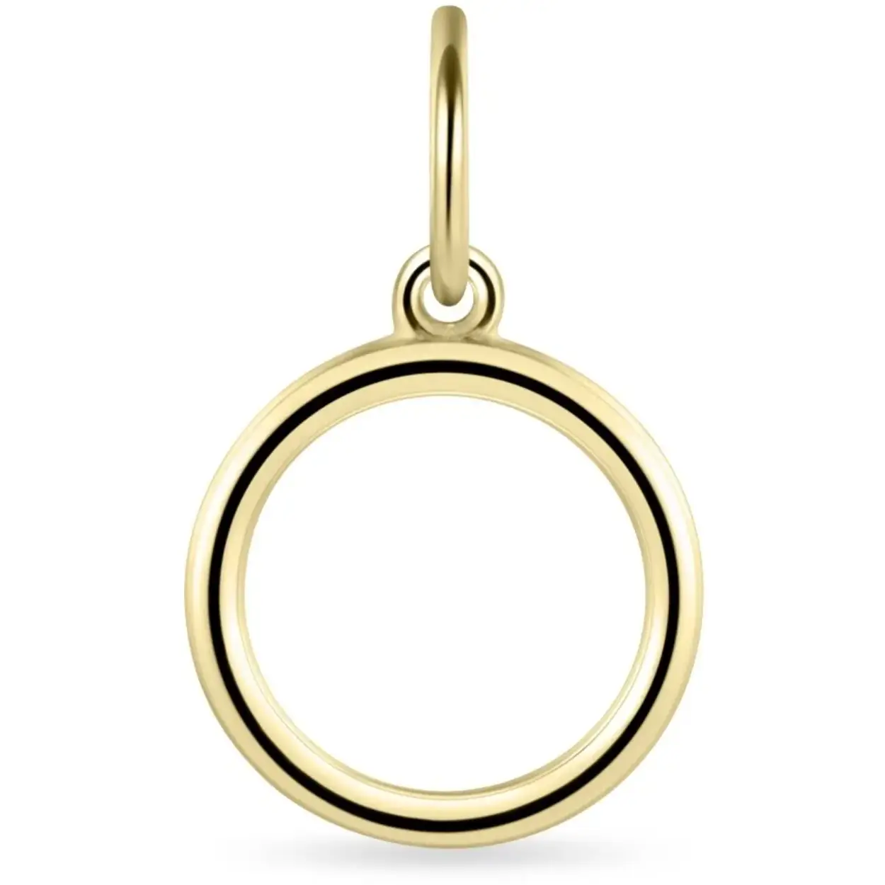 Gisser Jewels - Hanger Excl. Collier - Rond Glad - 15mm X 10mm - 10mmØ - 14 Karaat Geelgoud