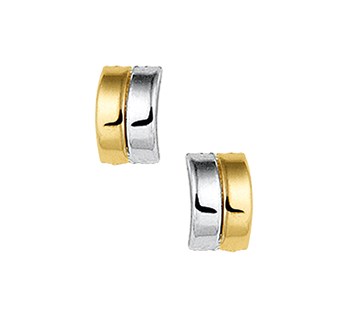  14 Karaat bicolor geel- en witgouden oorstekers 