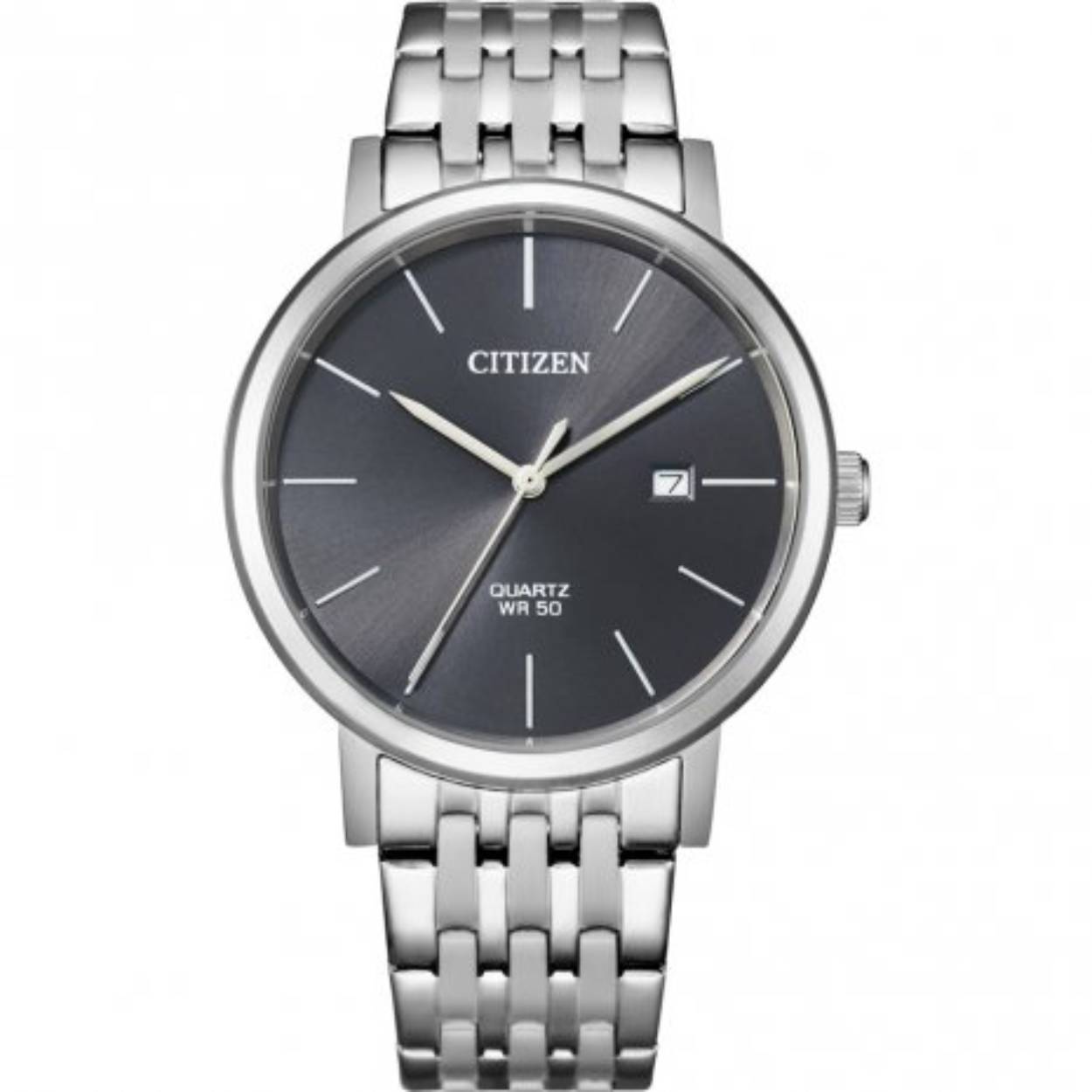 Dit quartz horloge van het merk Citizen is een prachtig horloge. Het horloge heeft een kast gemaakt van staal en een zilverkleurige band gemaakt van staal.