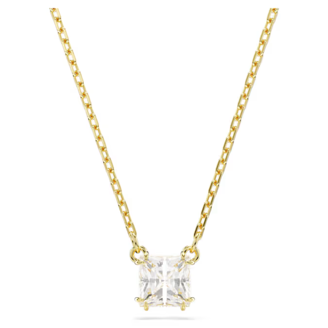 De tijdloze elegantie van onze iconische Stilla-familie is duidelijk zichtbaar in deze prachtige hanger. In het ontwerp met goudkleurige toplaag prijkt een Swarovski Zirkonia in Square-slijpvorm in een verfijnde dubbele klauwzetting. De lange ketting is voorzien van een karabijnsluiting. Dit veelzijdige sieraad is een fascinerend cadeau voor een speciale gelegenheid.