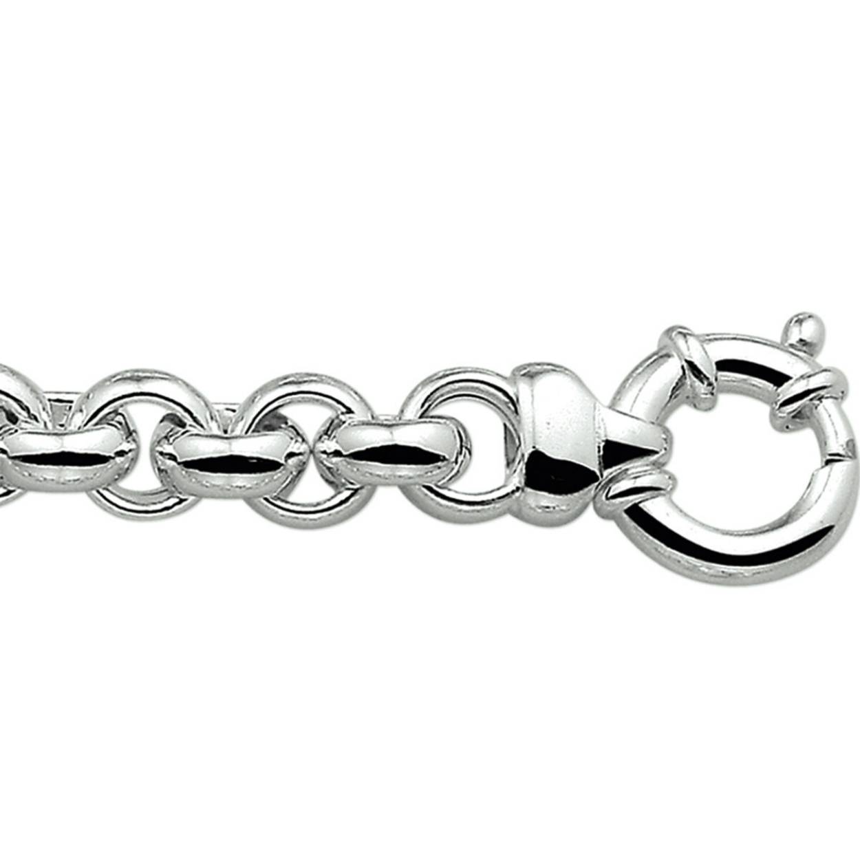 Zilveren collier met jasseron schakel. Het collier is voorzien van een groot sierslot. Gerhodineerd voor een blijvende glans.
Lengte: 45 cm. De schakelbreedte is 10mm.

Bijpassende armband is mogelijk.