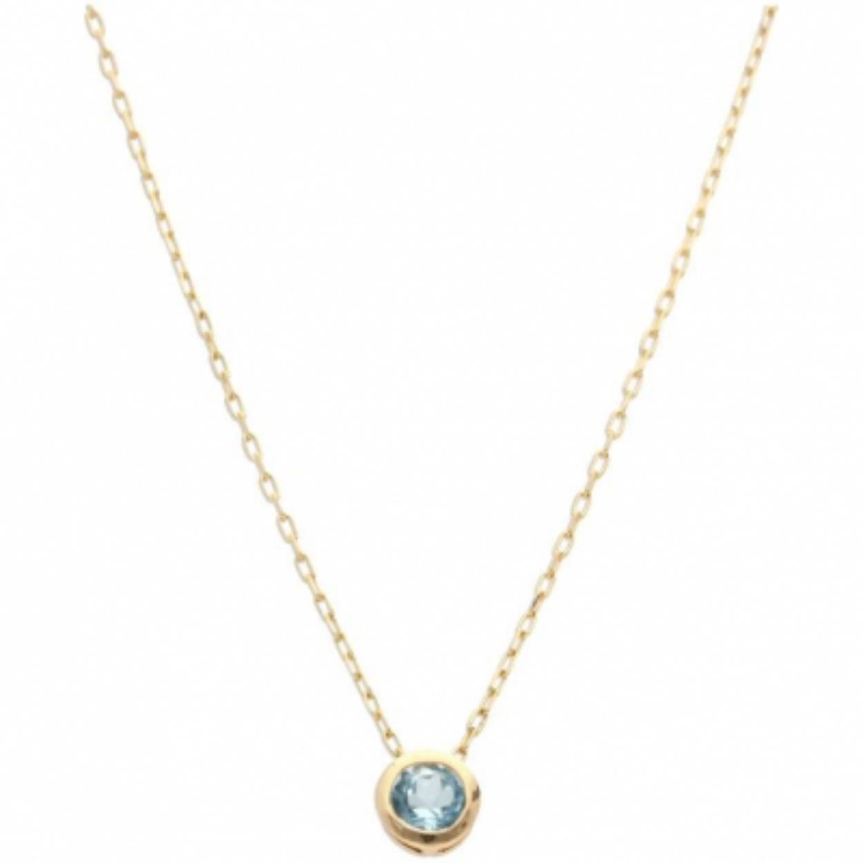 14kt Gouden collier met geboortesteen Maart Aquamarijn