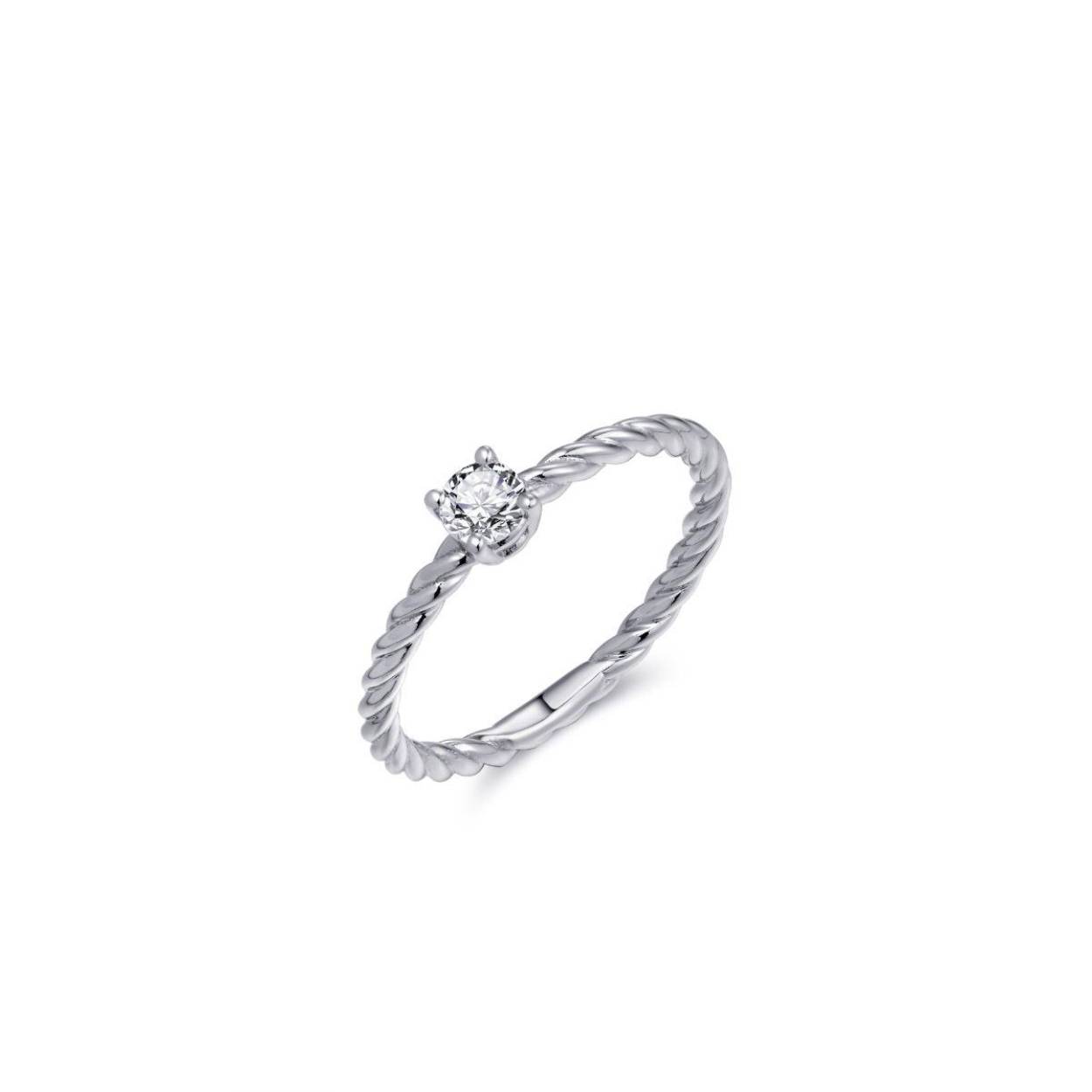 Zilveren gedraaide Gisser ring met een zirconia erop.
Verkrijgbaar in de maten 48 tot en met 62