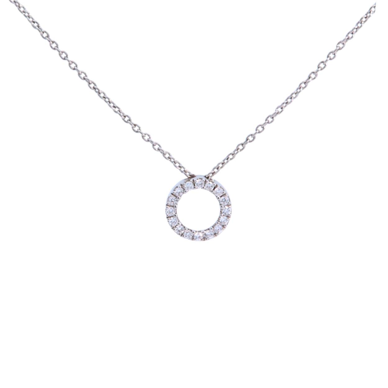 ketting in 18 kt witgoud met briljant 0.9 ct