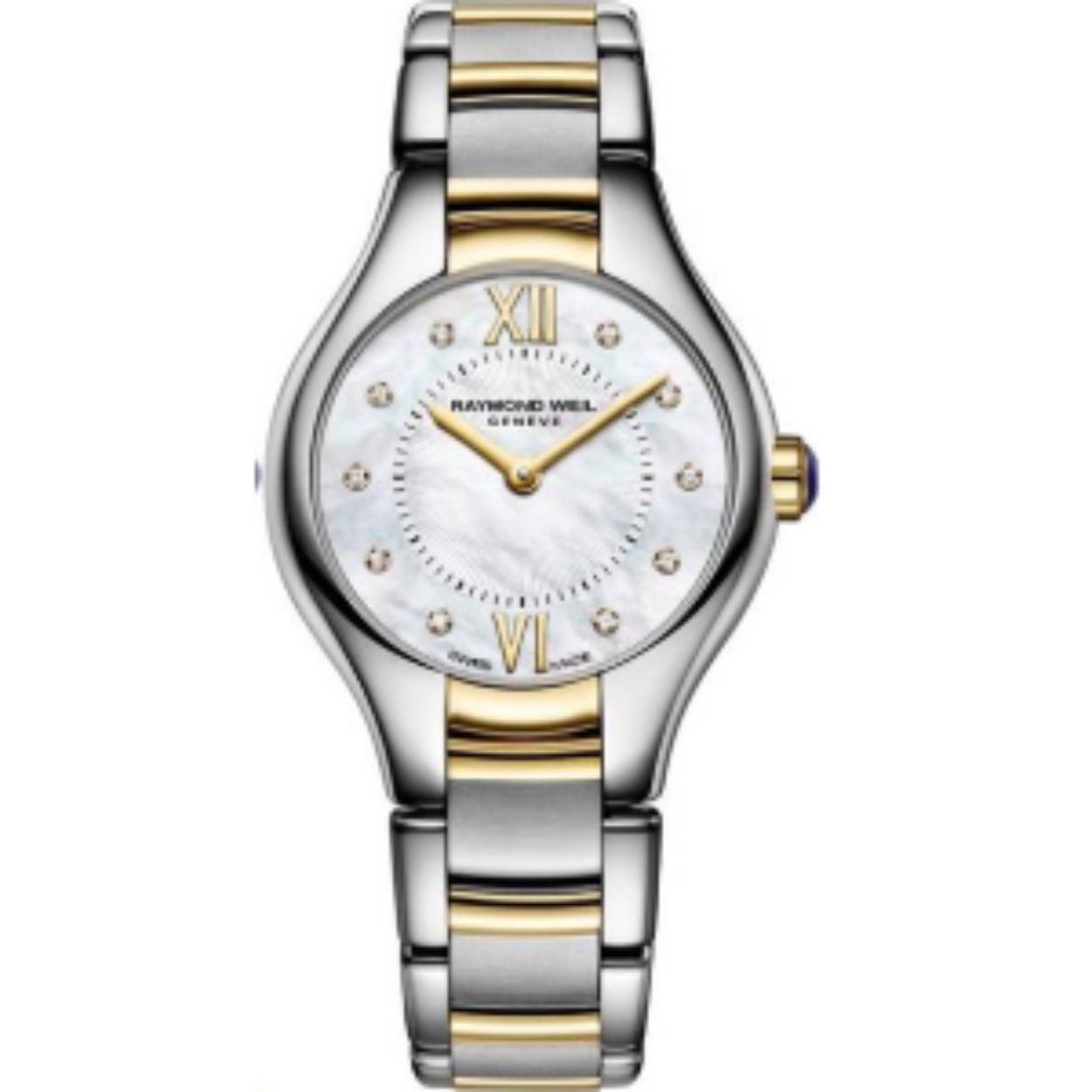 Raymond Weil Noemia 24 mm met diamant en parelmoer wijzerplaat