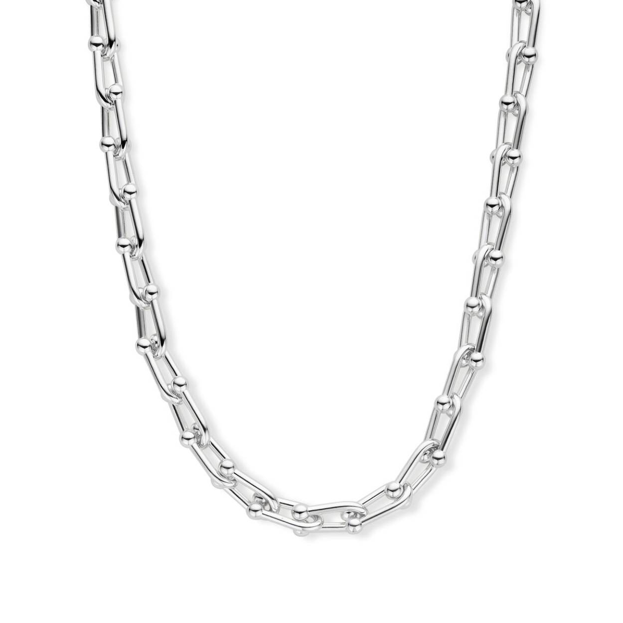 Gerhodineerd 925 zilveren collier met een schakelbreedte van 5.6mm. Het collier heeft een draaglengte van 45cm.
