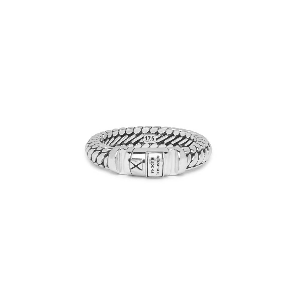 Buddha To Buddha 925 sterling massief zilveren fantasie schakelring met lock bovenop. Model: 613- BEN XS LOCK -20