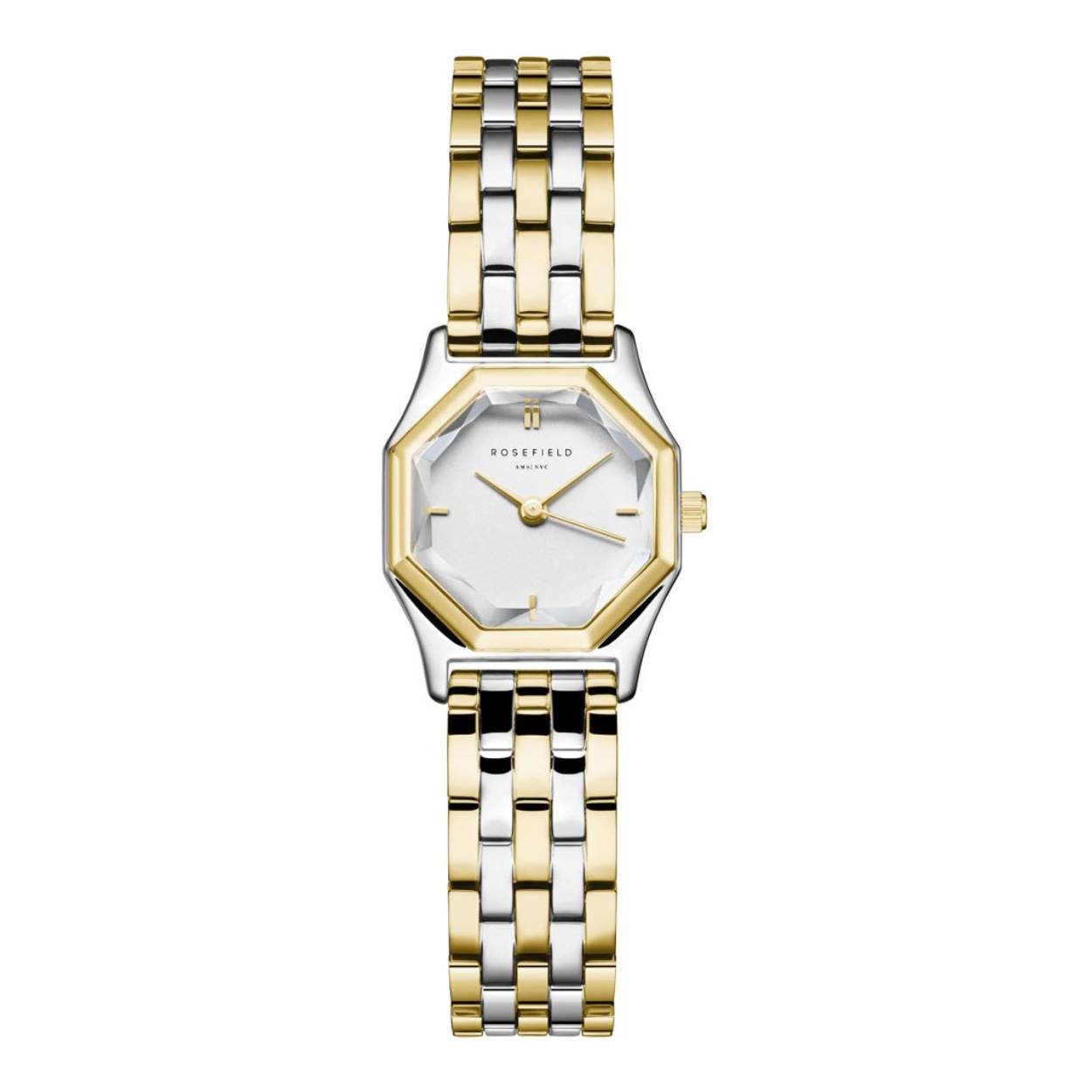De unieke vorm van The Gemme doet denken aan een briljant geslepen edelsteen. Dit kleine klokje past perfect om de smallere pols en is geschikt voor iedere vrouw die op zoek is naar een verfijnd maar opvallend horloge.