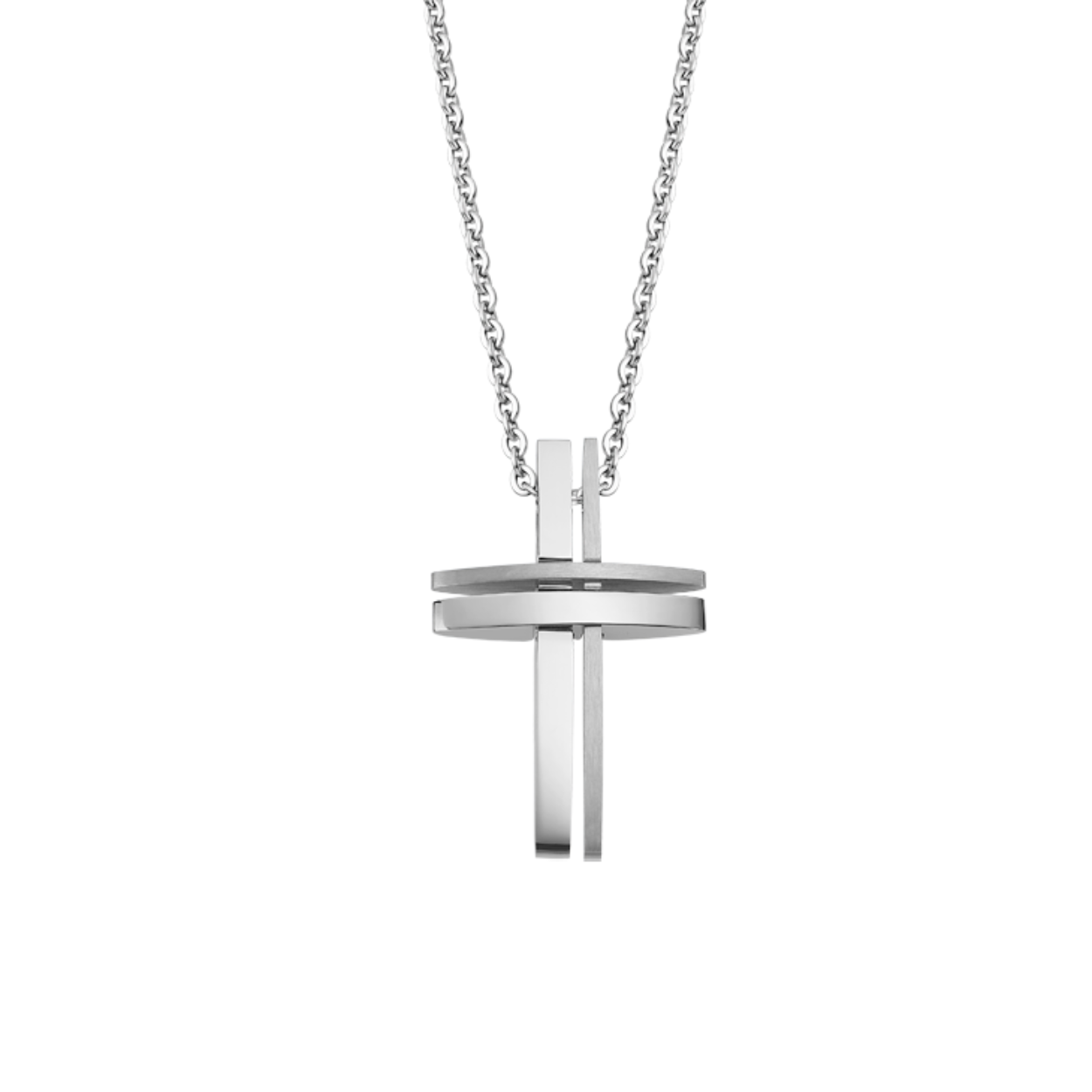 Edelstalen Collier met Kruis van Lotus Style