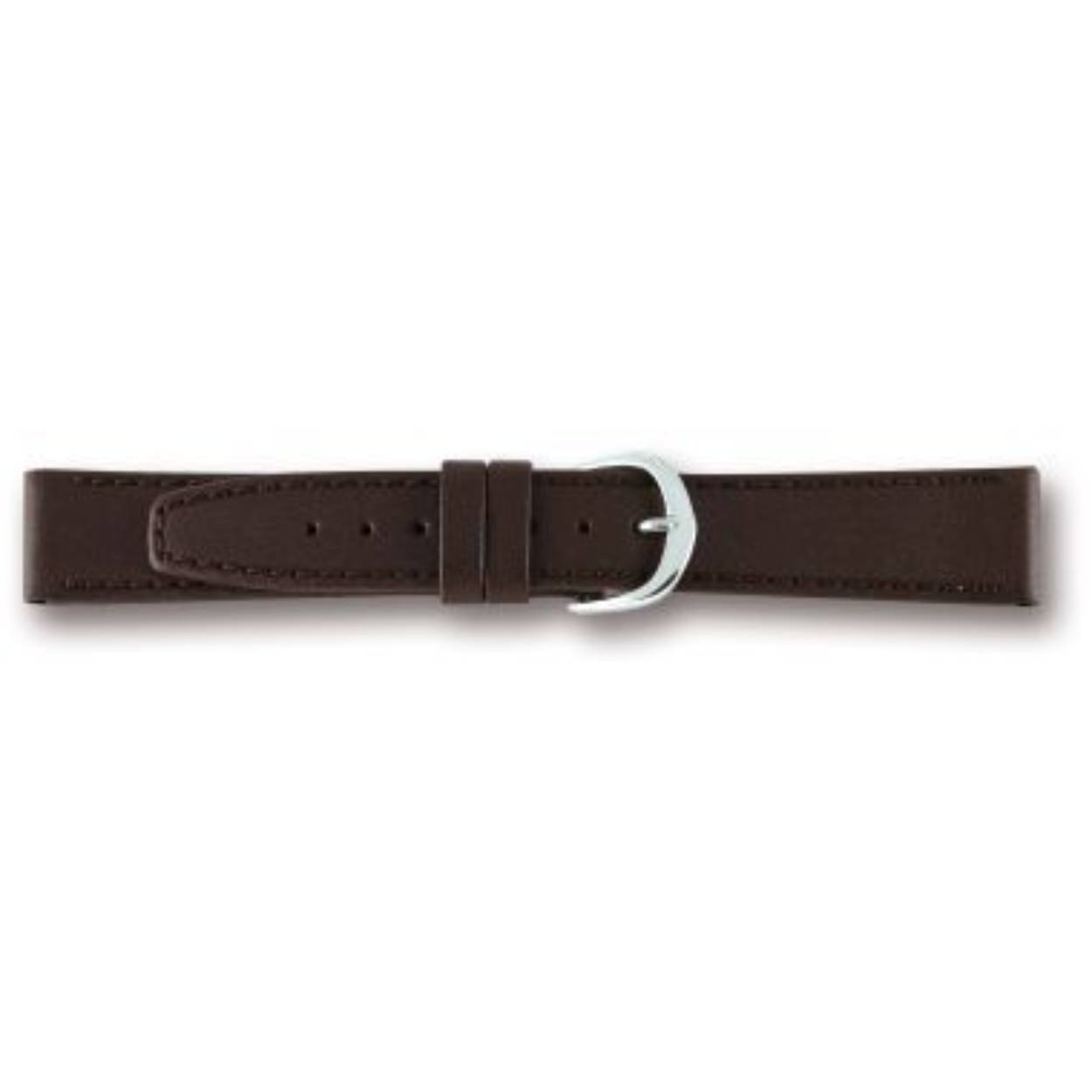 Horlogeband leder 12mm bruin met stiksel 