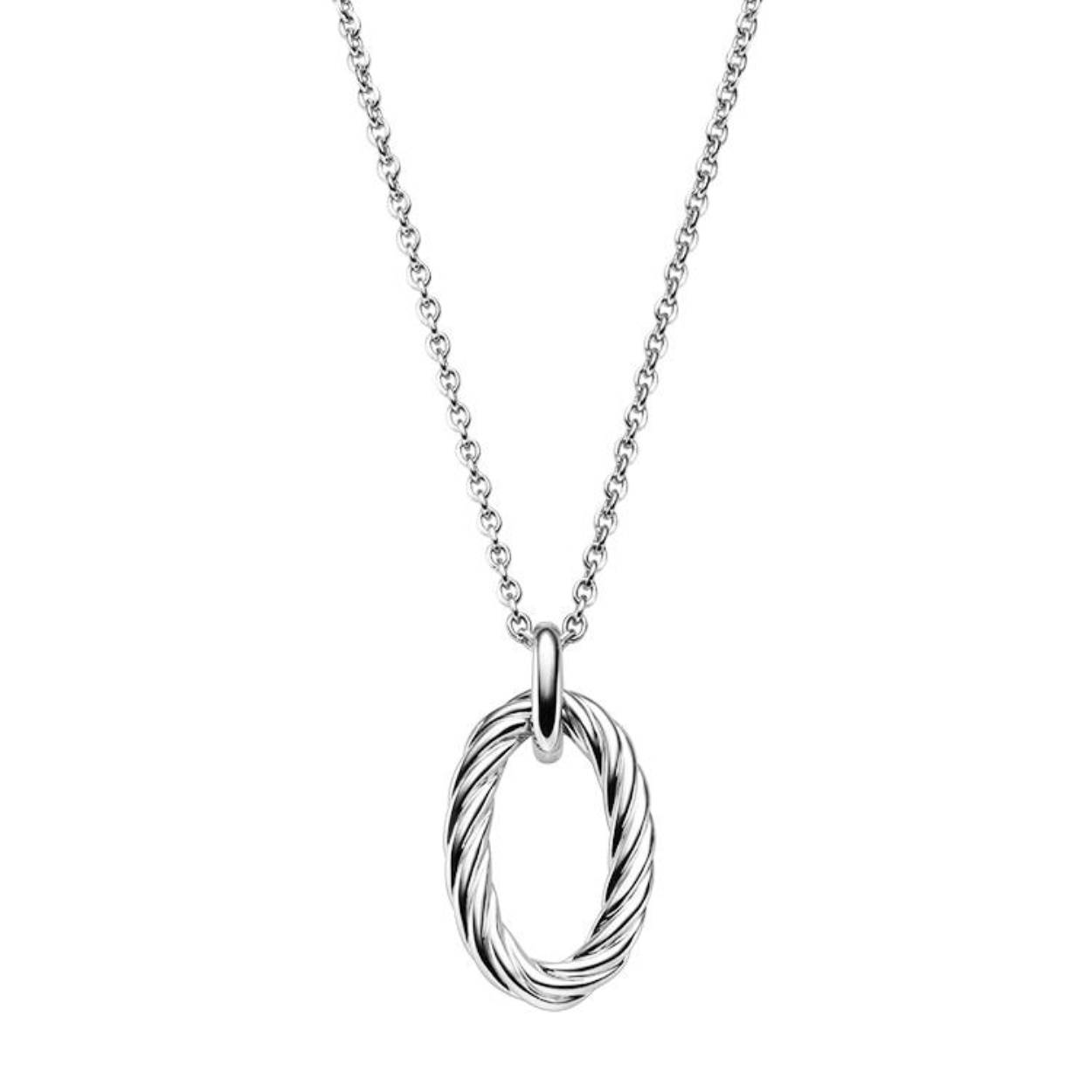 Prachtige zilveren viventy collier met hanger. De collier is te dragen op 45cm