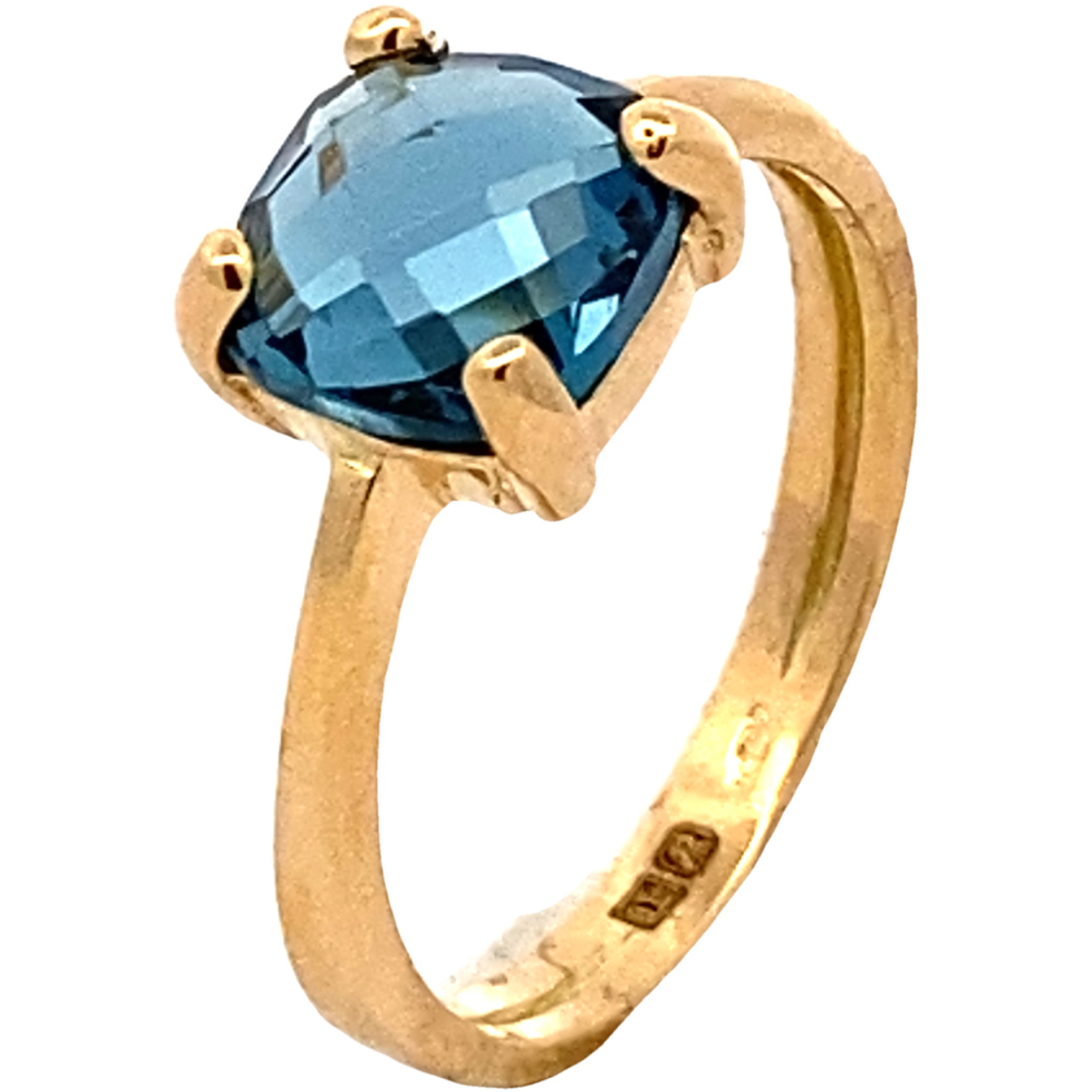 Monzario 18 krt goud ring met London Blue topaas.