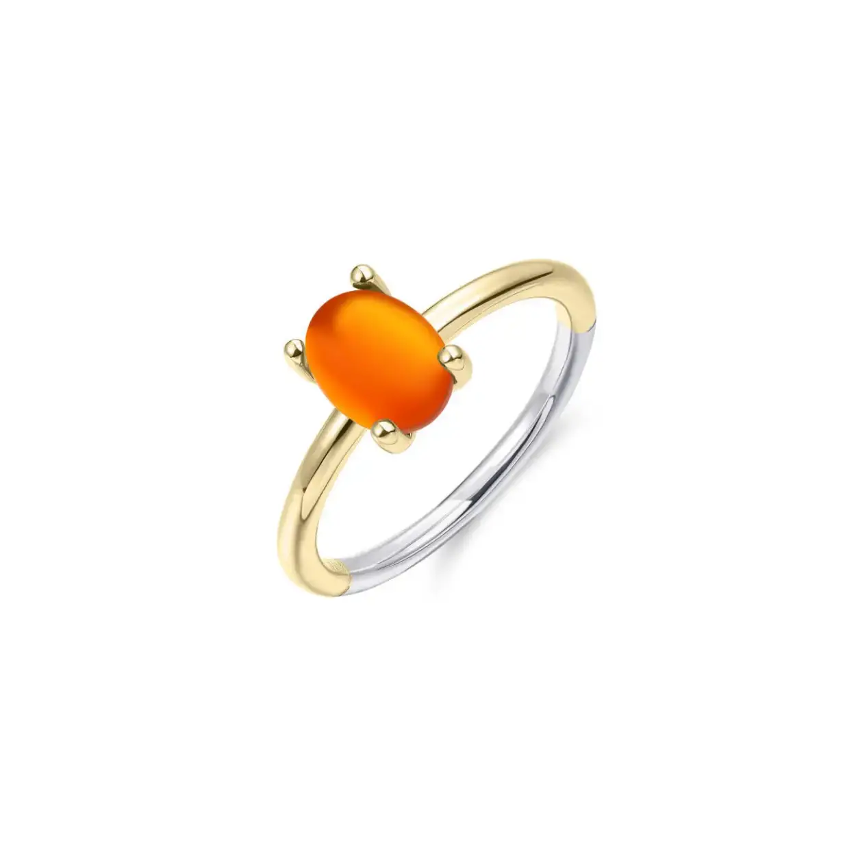 Zilveren ring goldplated met zirkonia