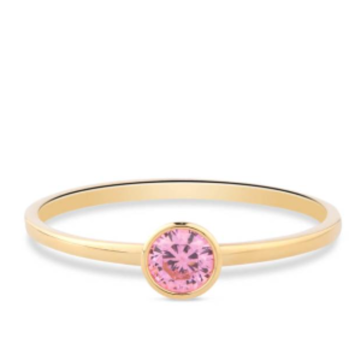 Dit is een ring van het merk Swing Jewels. De kleur van het sieraad is geelgoud. Dit sieraad bevat de edelsteen: zirconia. De kleur van deze edelsteen is: roze.