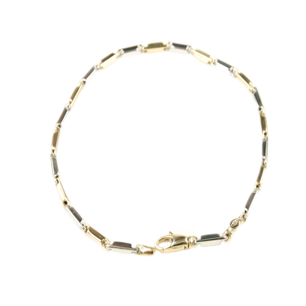 14-karaats geel- en witgouden collier.
Lengte: 45 cm.