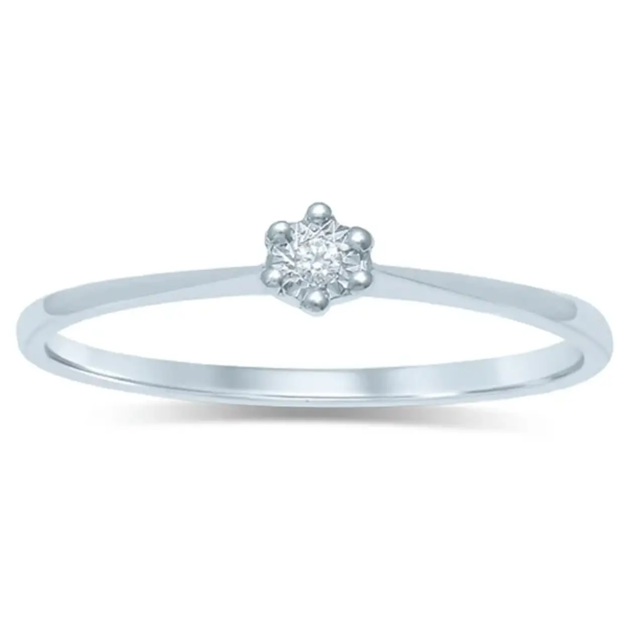 Witgouden solitair-ring met een briljant in chaton illusion 0.01 crt.