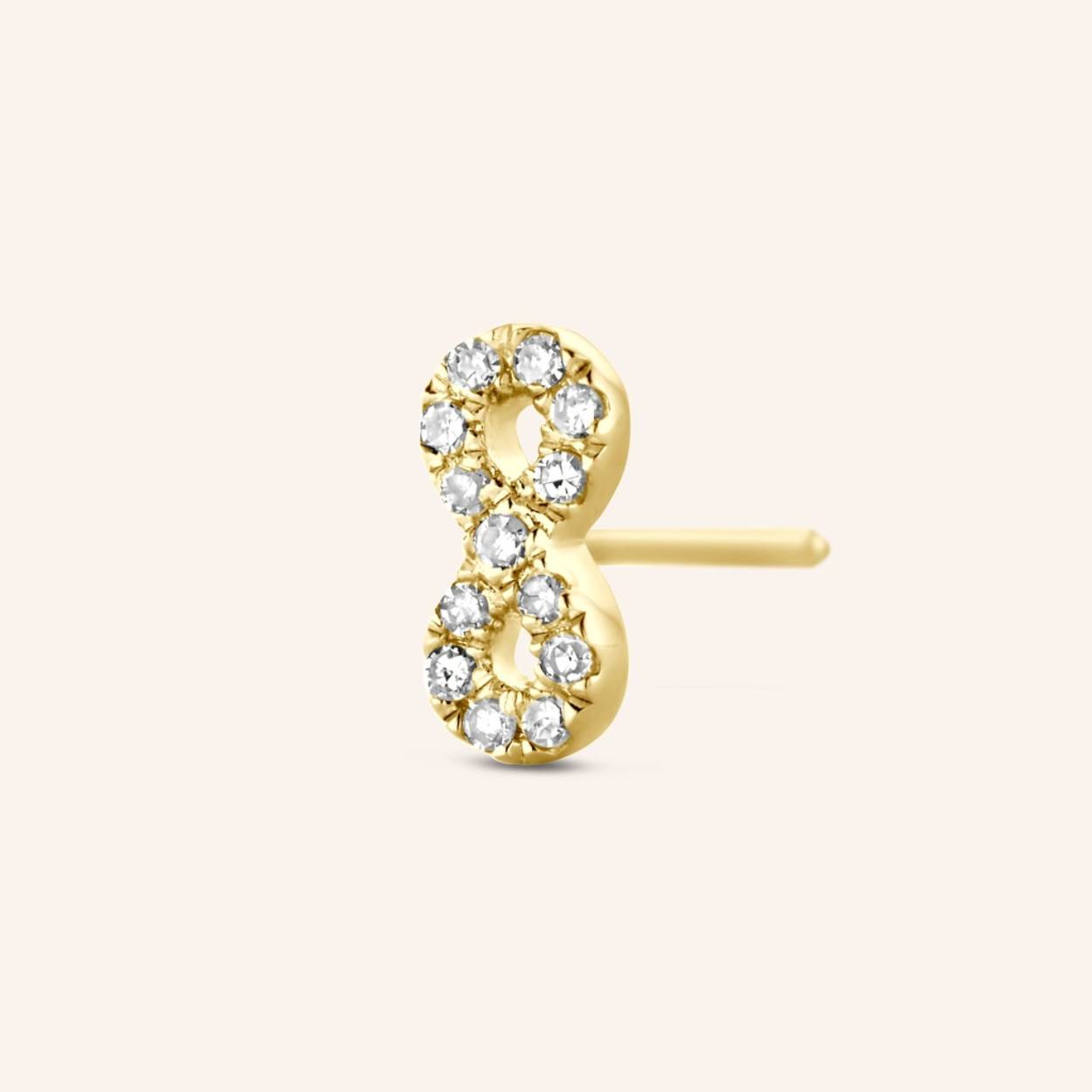 Oorbellen infinty gold plated zilver 0.039ct brilj