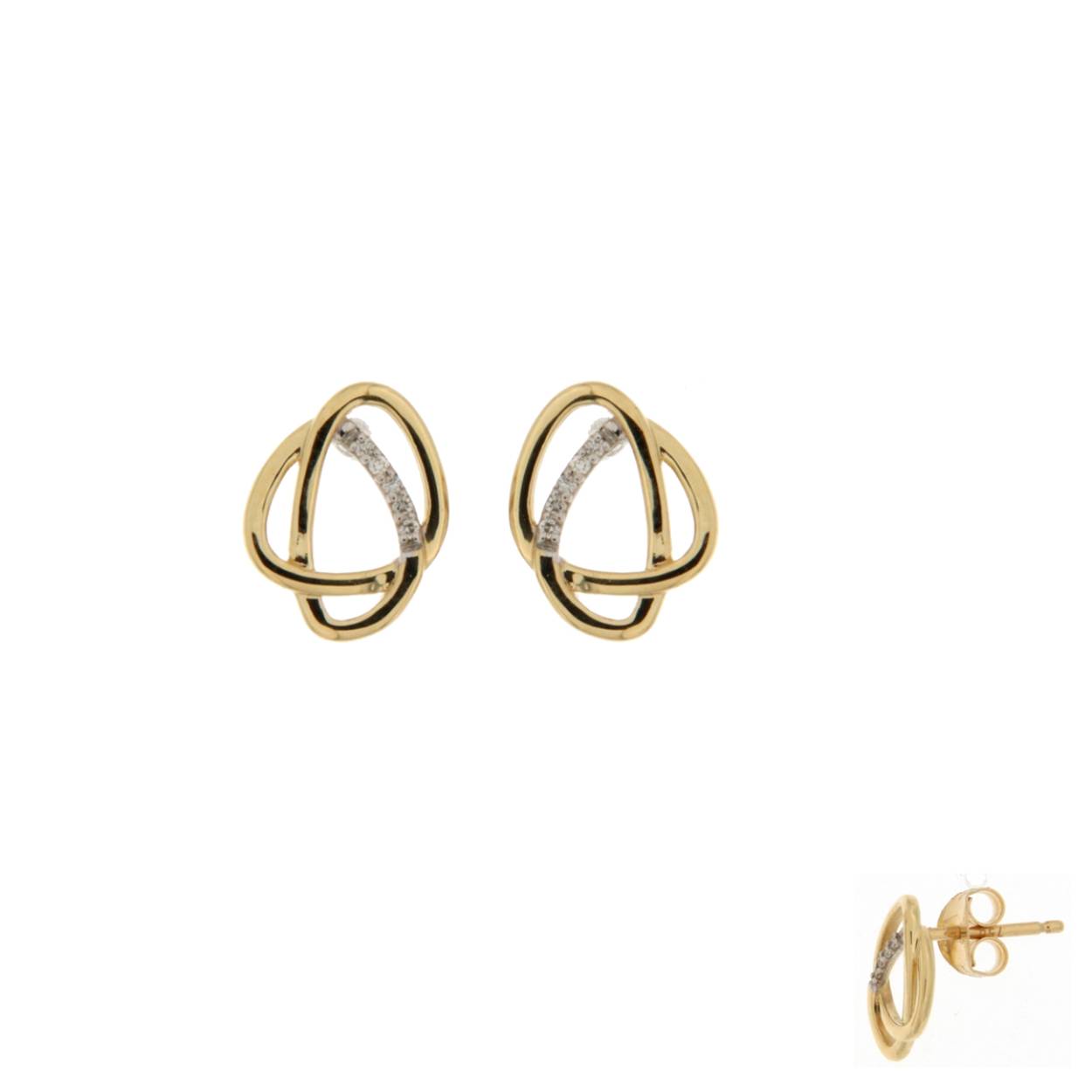 Naiomy Gold oorstekers goud 18k gezet met briljant 3p