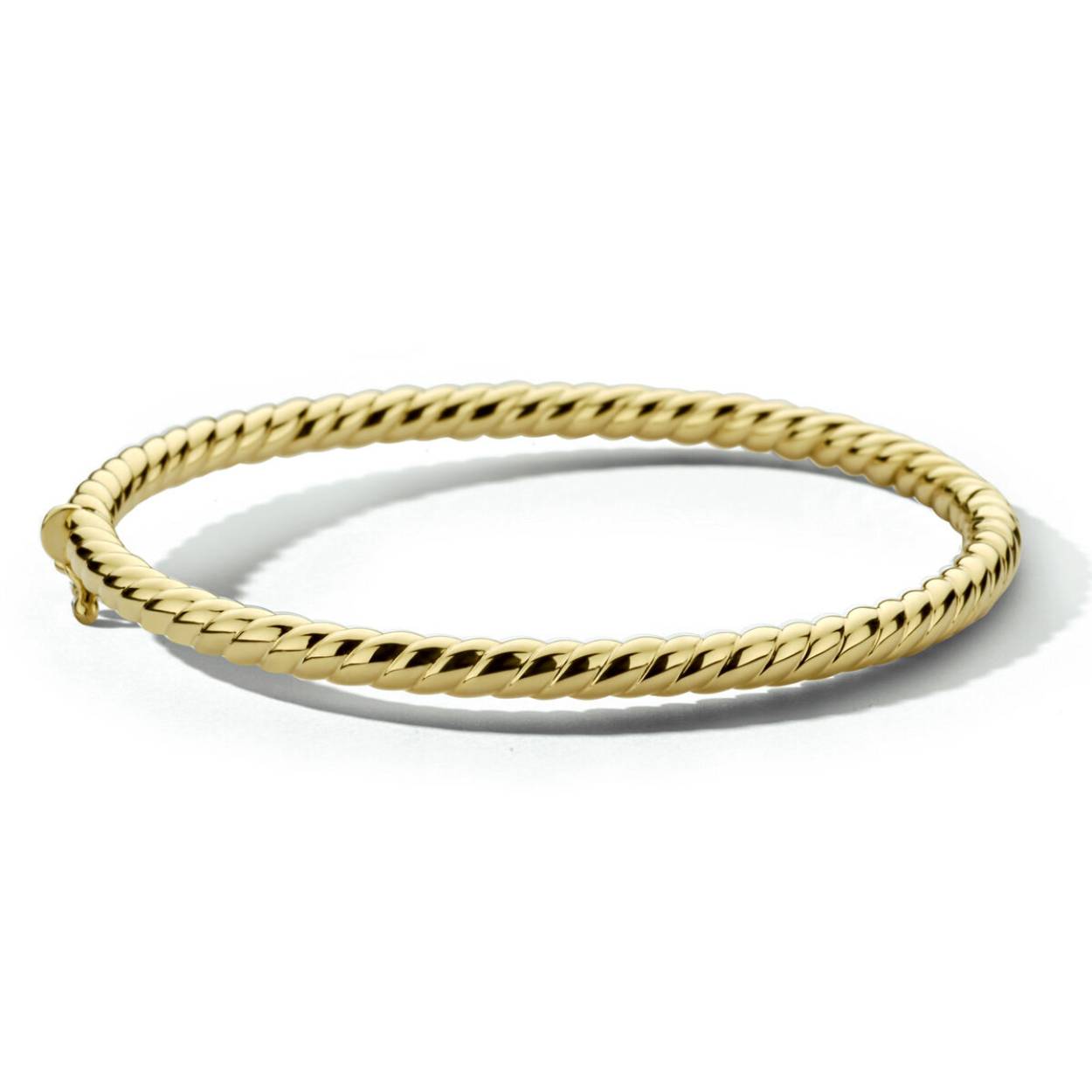 14krt gouden bangle met scharnier 4,2 mm 60 mm