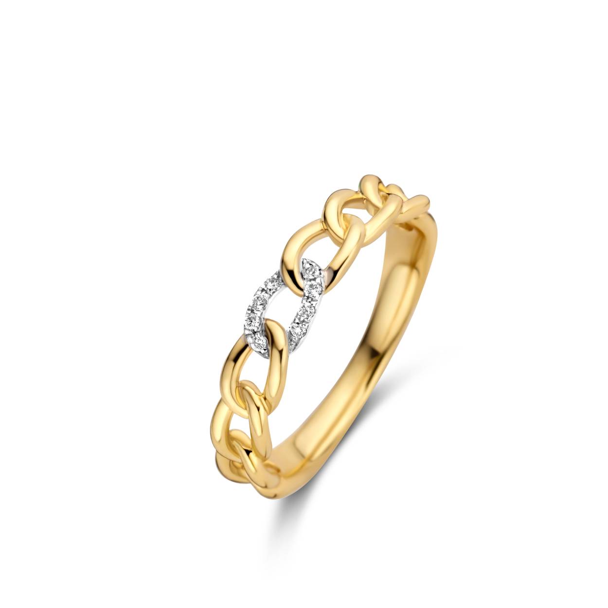 Naiomy ring goud 18k gezet met 8 briljanten 3p