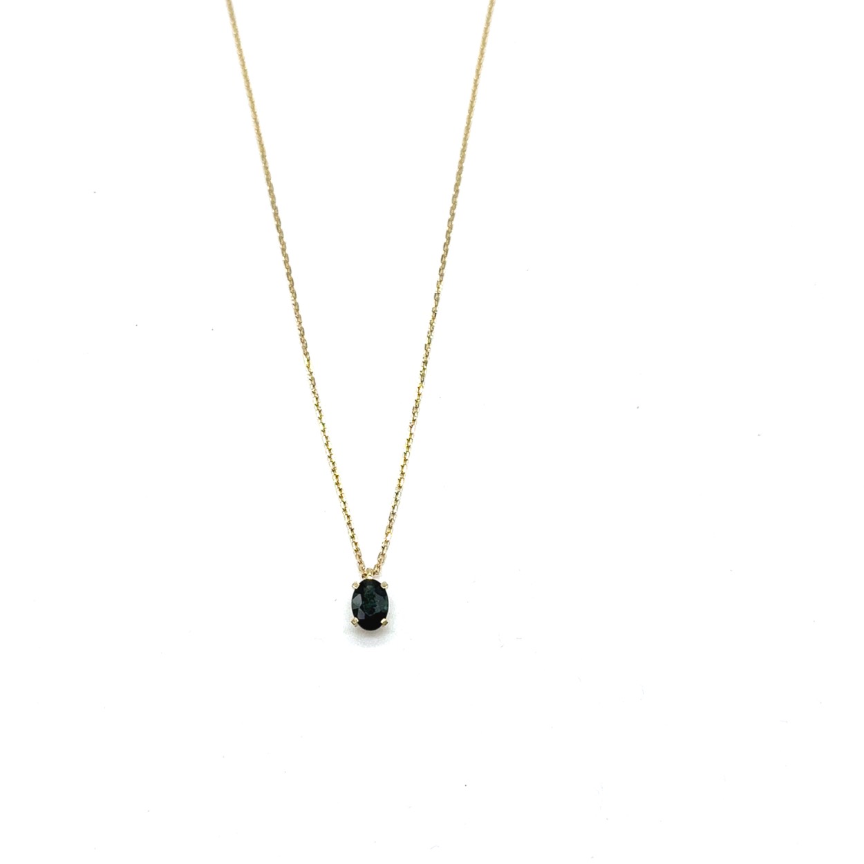 14k gouden collier met natuurlijk edelsteen saffier 1,01 caraat