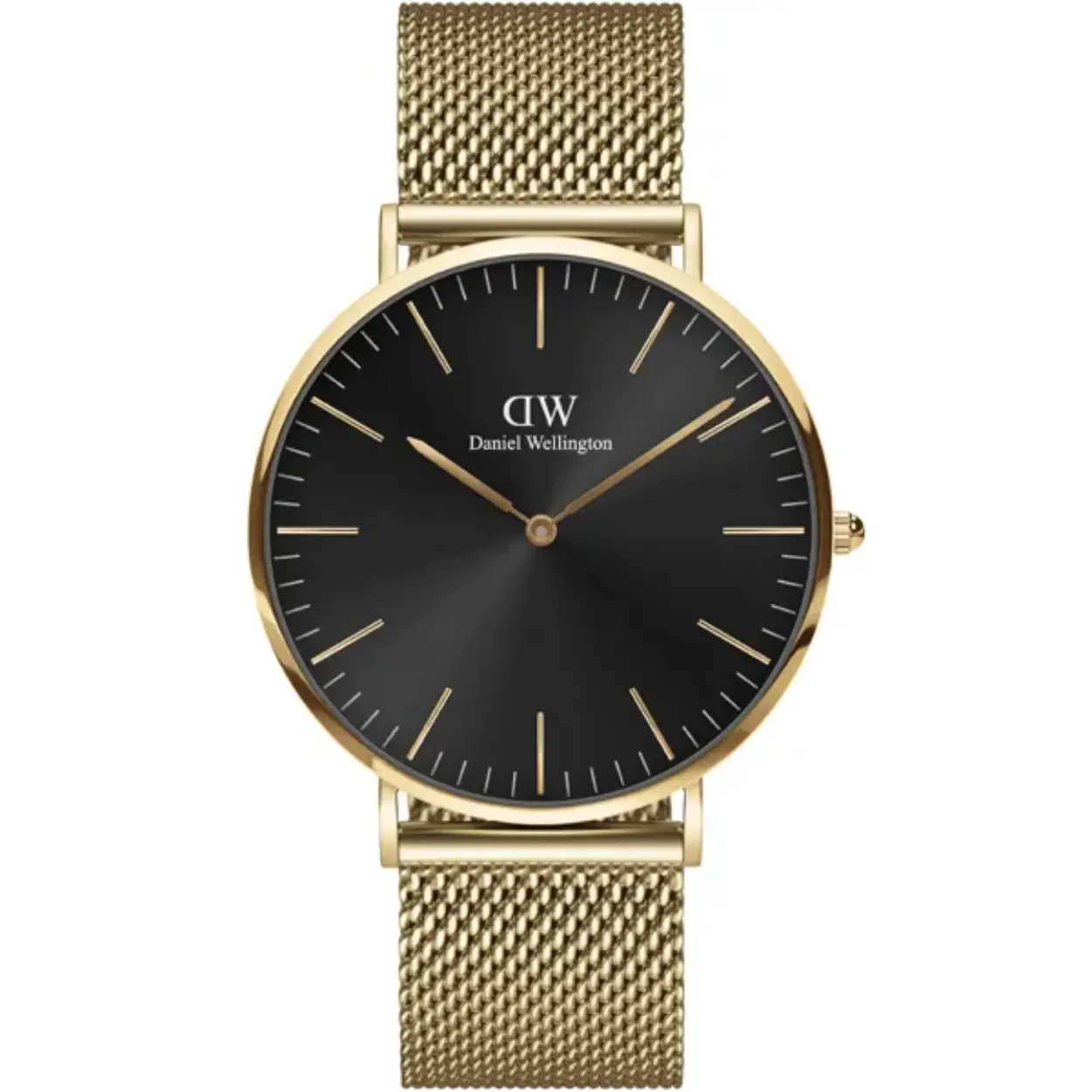 Moderne of klassieke stijl? Hier is een horloge dat beide belichaamt. De ultradunne, minimalistische wijzerplaat met de karakteristieke twaalf uurmarkeringen wordt perfect versterkt door de meest tijdloze gouden mesh-armband. De sunburst-afwerking van de wijzerplaat geeft hem een ​​natuurlijk gevoel van klasse. Maar hij is klaar voor een sportieve look, als je hem combineert met een NATO-band.