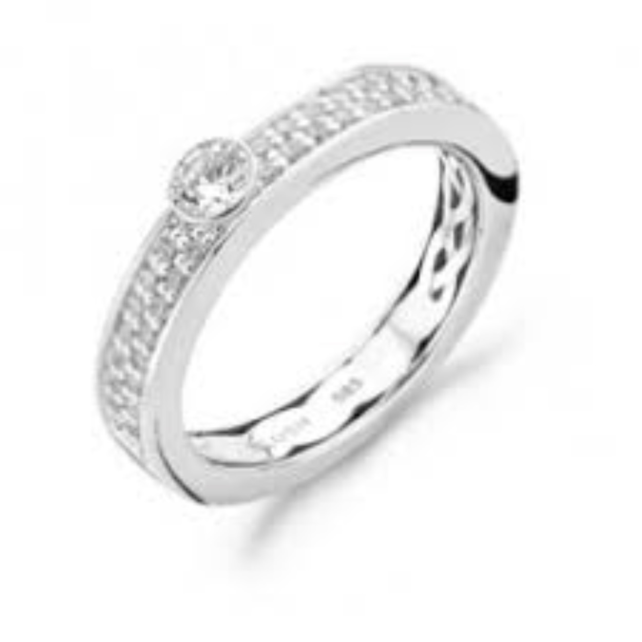 Blush witgouden ring met zirkonia maat 56