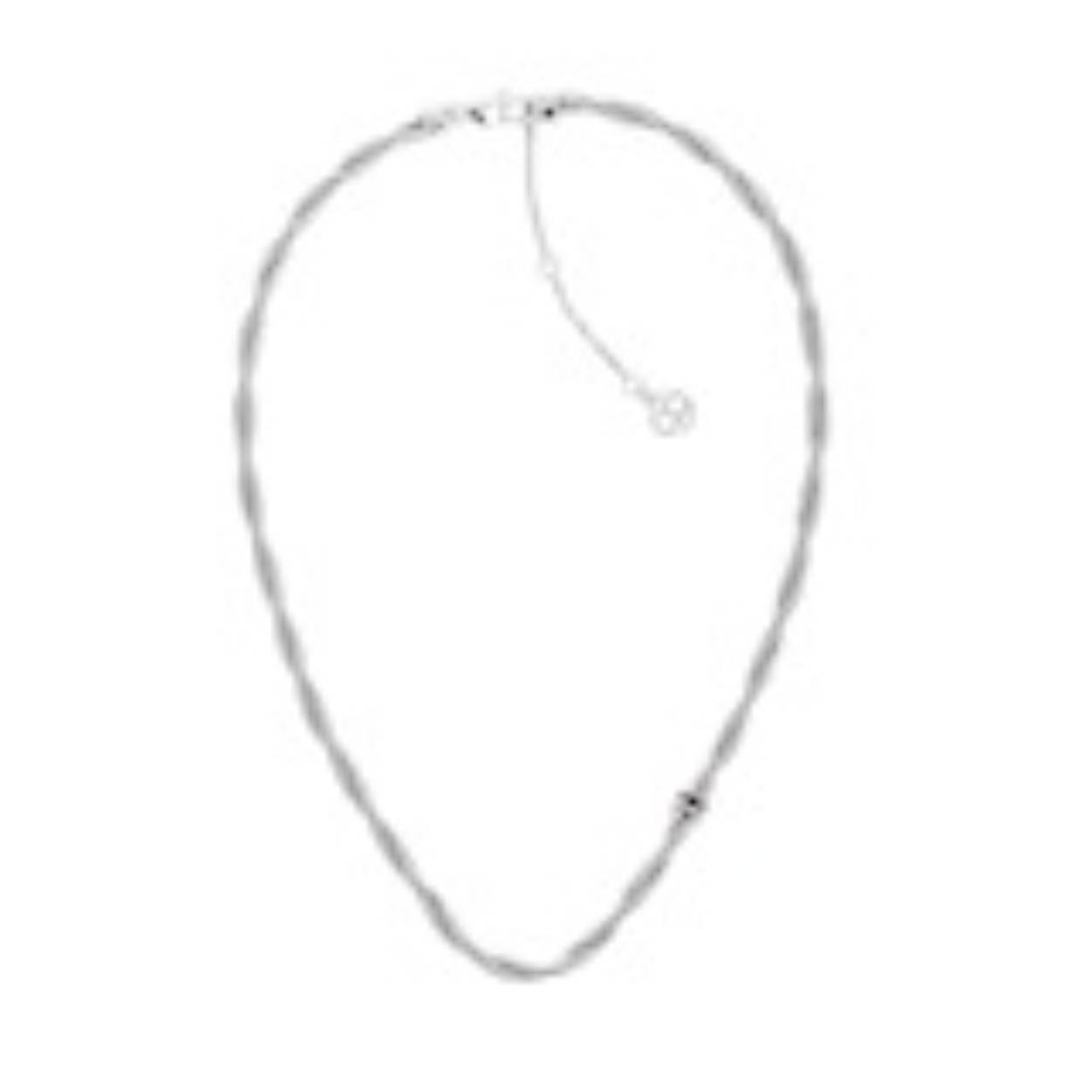 Zilverkleurig edelstalen collier 
Gedraaide ronde snake 45 cm 