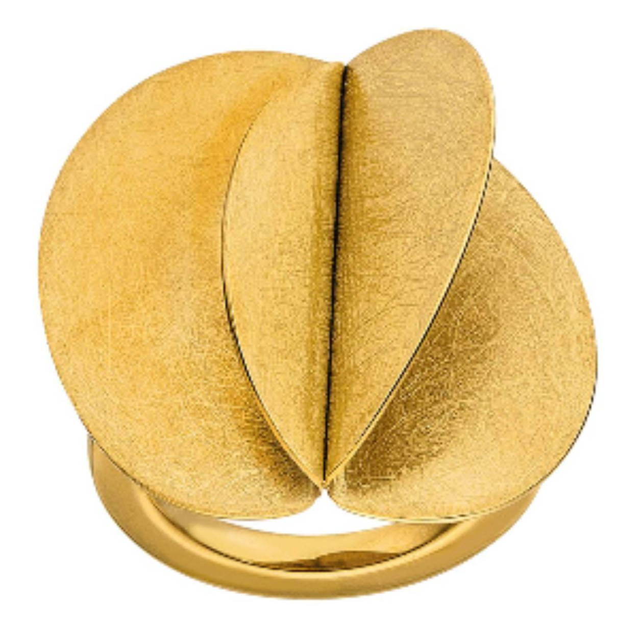 stalen ring verguld