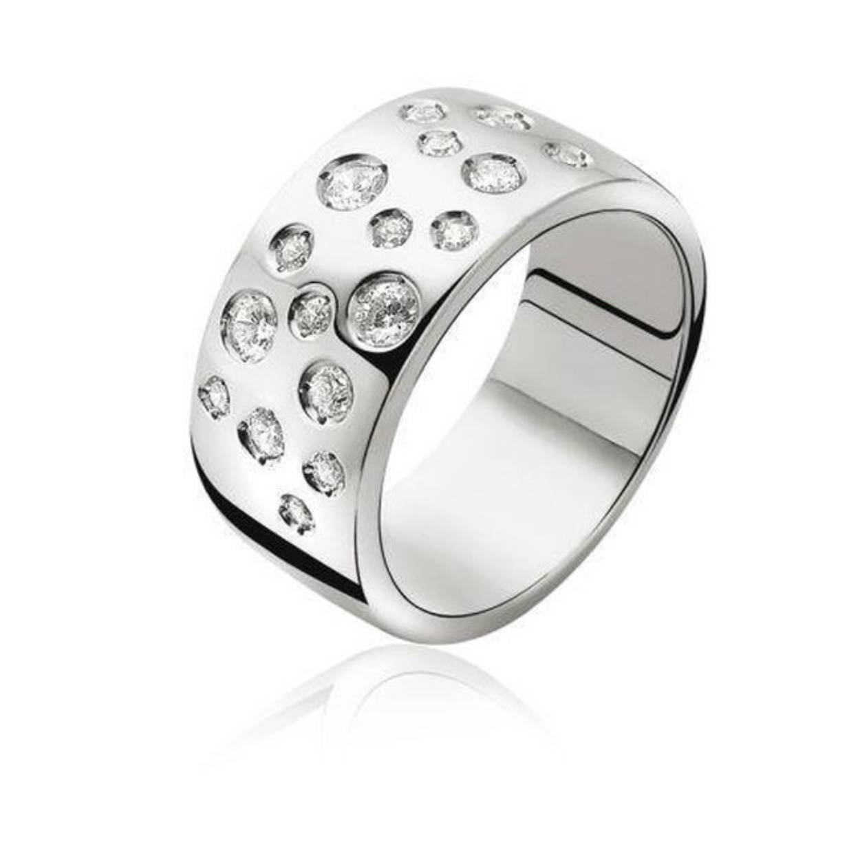 Zinzi zilveren ring 17x assorti wit zirkonia mt.54 ZIR574L