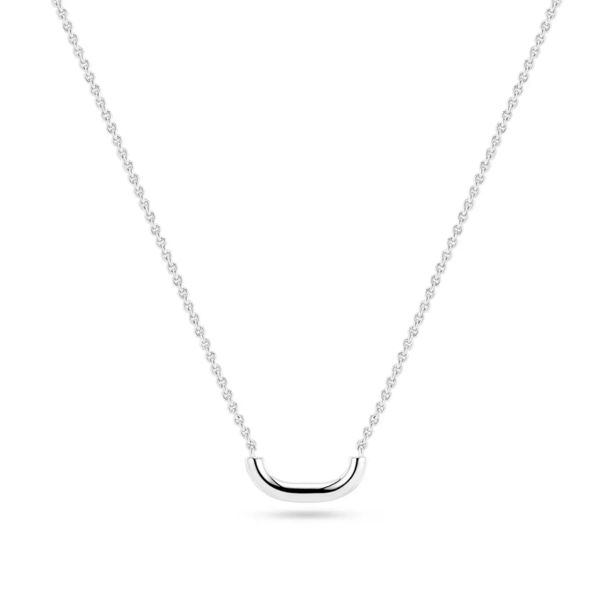 NECKLACE CAPRIANA PIANURA RHODIUM PLATED WITH A POLISHED SURFACE.