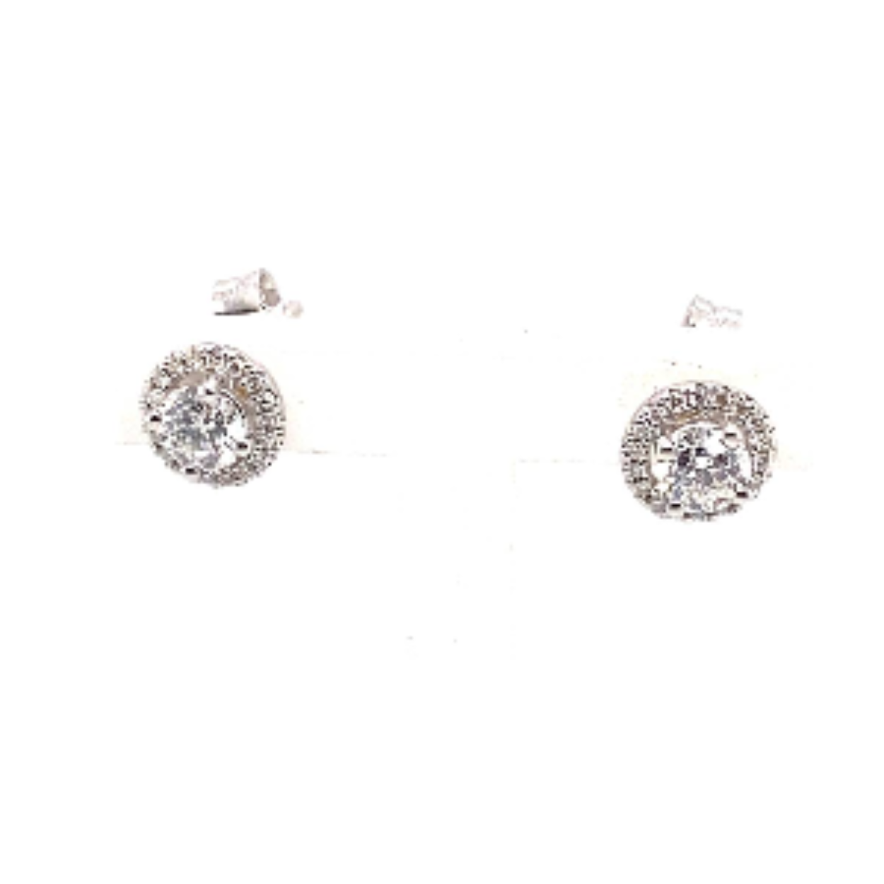 Witgouden entourage oorstekers met diamant 0.55 ct