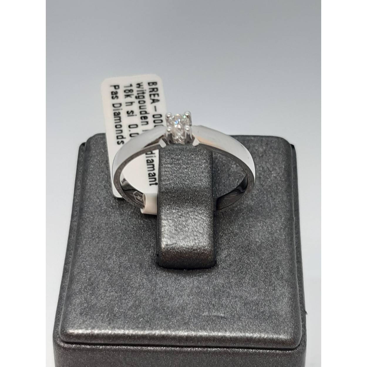 witgouden ring diamant 18k h si  0.09