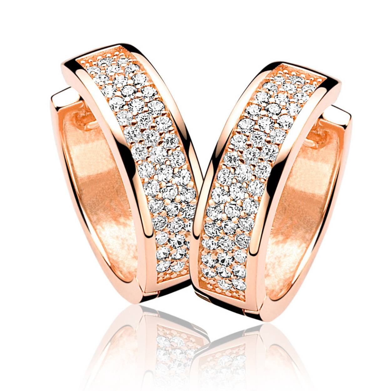 ZINZI Oorringen Zilver Rosé verguld met zirkonia;s ZIO856R