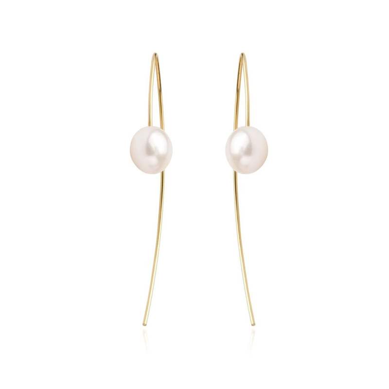 Gouden oorstekers met parel 03/06245