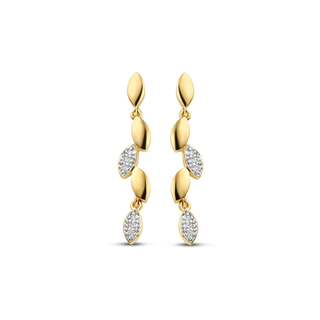 Bicolor (goud/zilverkleurige) gouden oorhangers (18 kt) met briljant: 0,05 ct
Afmetingen: 28 x 5 mm
Bijhorende hanger ook verkrijgbaar
De prijs kan variëren naargelang de schommelingen van de goudprijs.