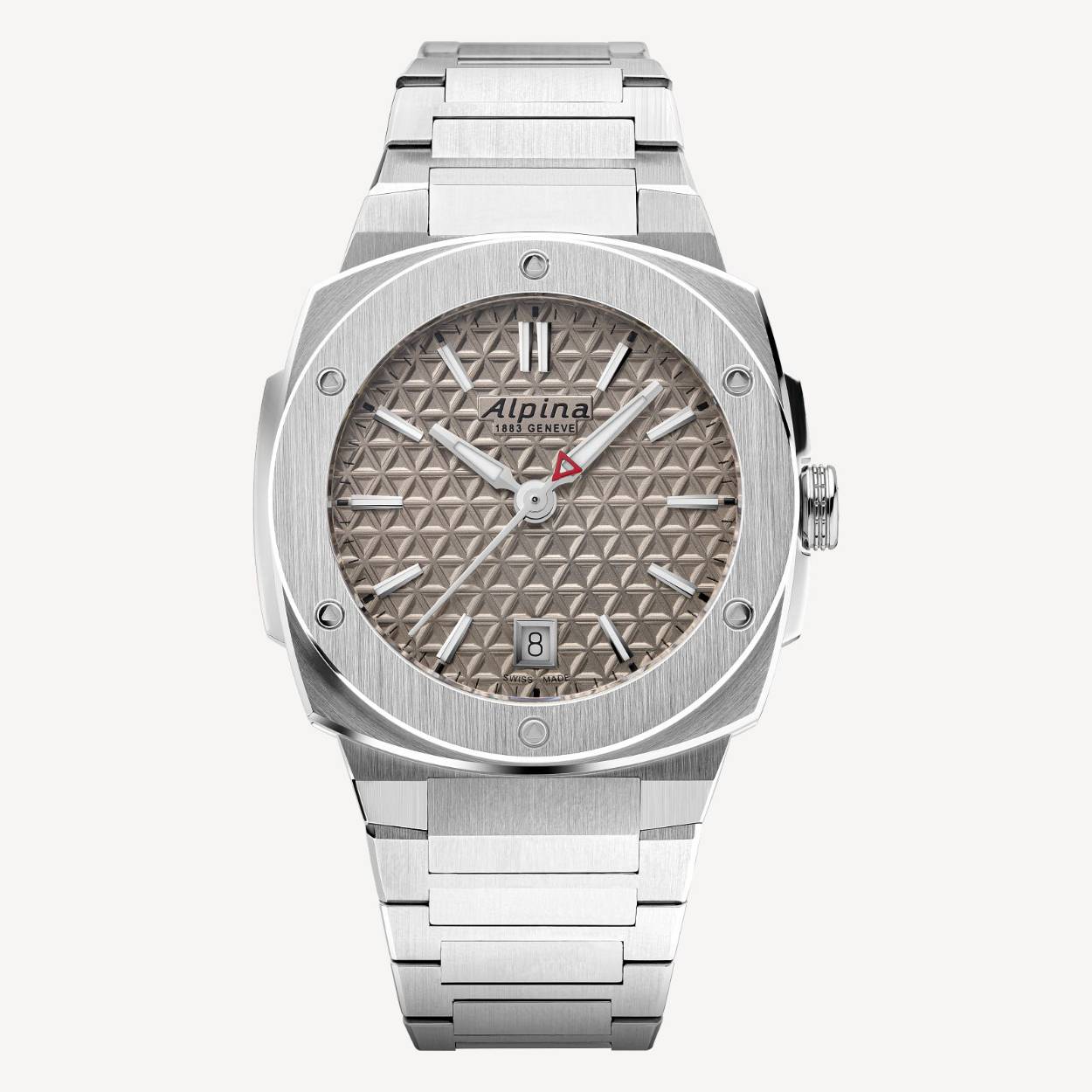 De Alpina Extreme Quartz is de perfecte metgezel voor iedereen die op zoek is naar een robuust, krachtig en tegelijkertijd elegant horloge. Met een kast van 35 mm en een comfortabele roestvrijstalen band combineert dit horloge duurzaamheid met stijl.