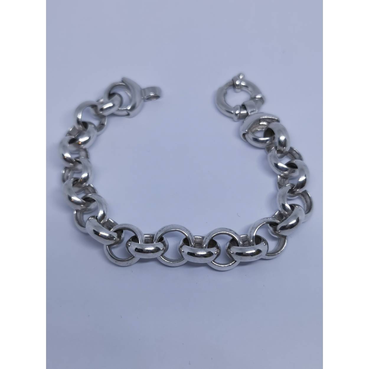 Zilveren armband met Rolo schakel 1 cm rond