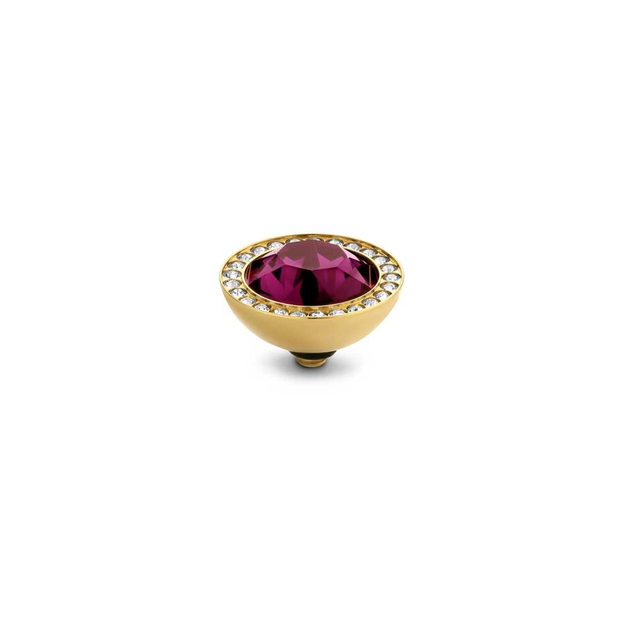 Melano - setting - Dames: Deze Zetting TW 10mm cz Amethyst behoort tot de Twisted collectie van MelanO en past op alle ringen, armbanden, halskettingen van de Twisted collectie.

Deze zetting heeft een diameter van 10mm. De zirkonia steen in het midden is een ametethyst en rondom rond zijn er swarovski kristallen.

Levertijd: 1-4 werkdagen