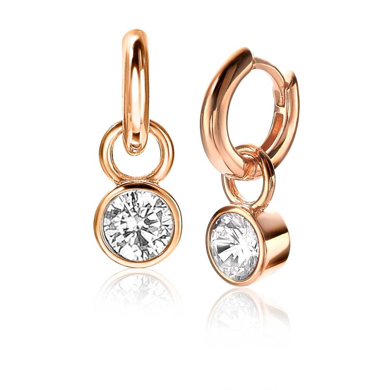 ZINZI zilveren ronde oorbedels rosé verguld (7mm) bezet met witte zirconia's. Hang ze sierlijk aan je zilveren Zinzi oorringen . De oorringen zijn niet bij de prijs inbegrepen. Vervaardigd van eerste gehalte zilver (925) en extra 14K rosé verguld.