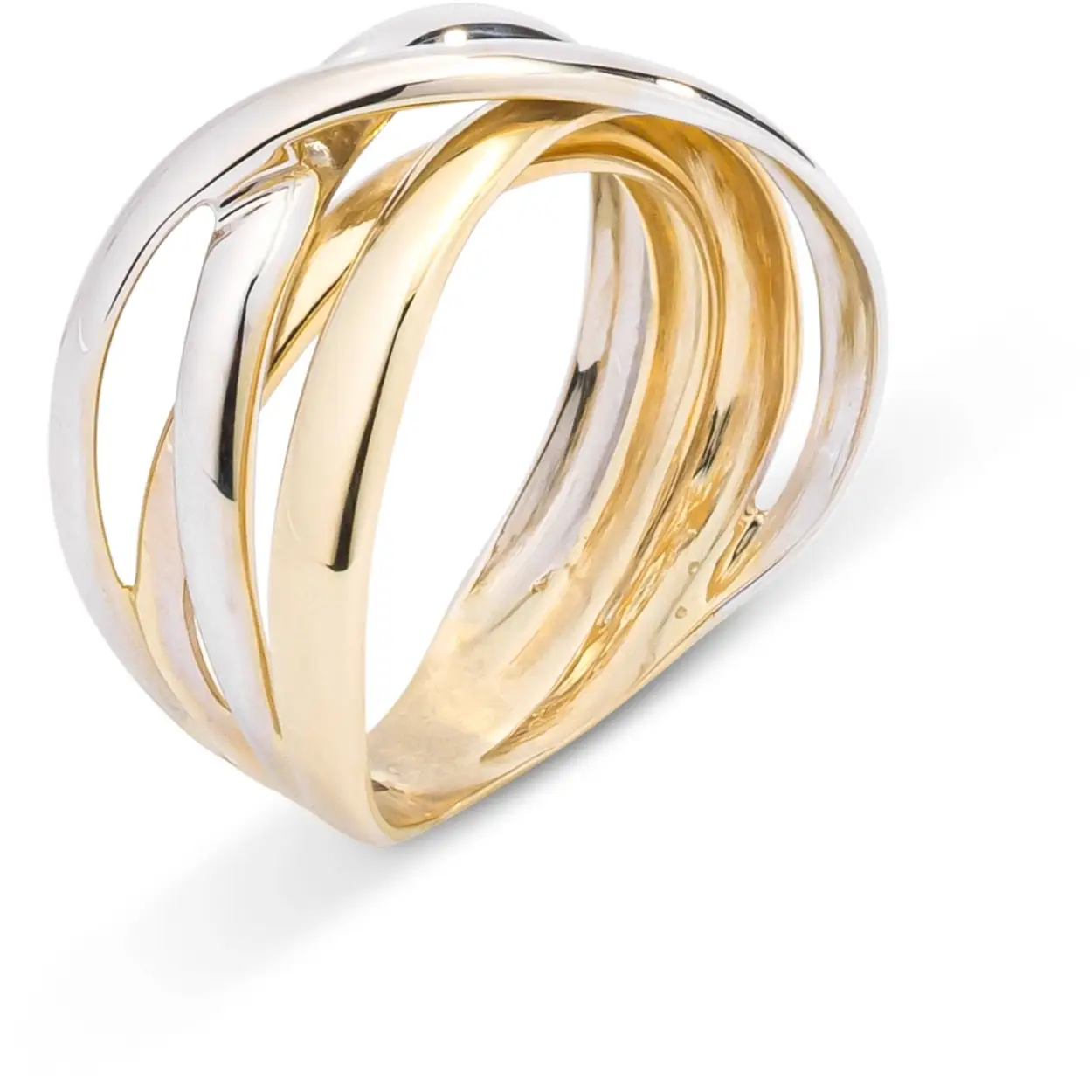 gouden Monzario ring, bicolor overslagen mt55