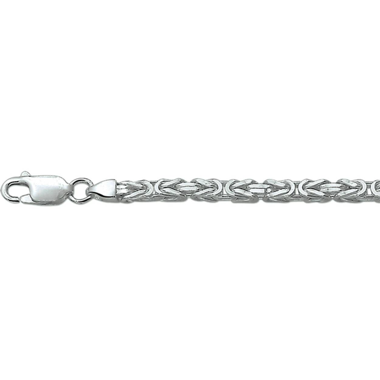 Gerhodineerd 925 zilveren lengte artikel met konings schakel. De schakelbreedte is 3.0mm.