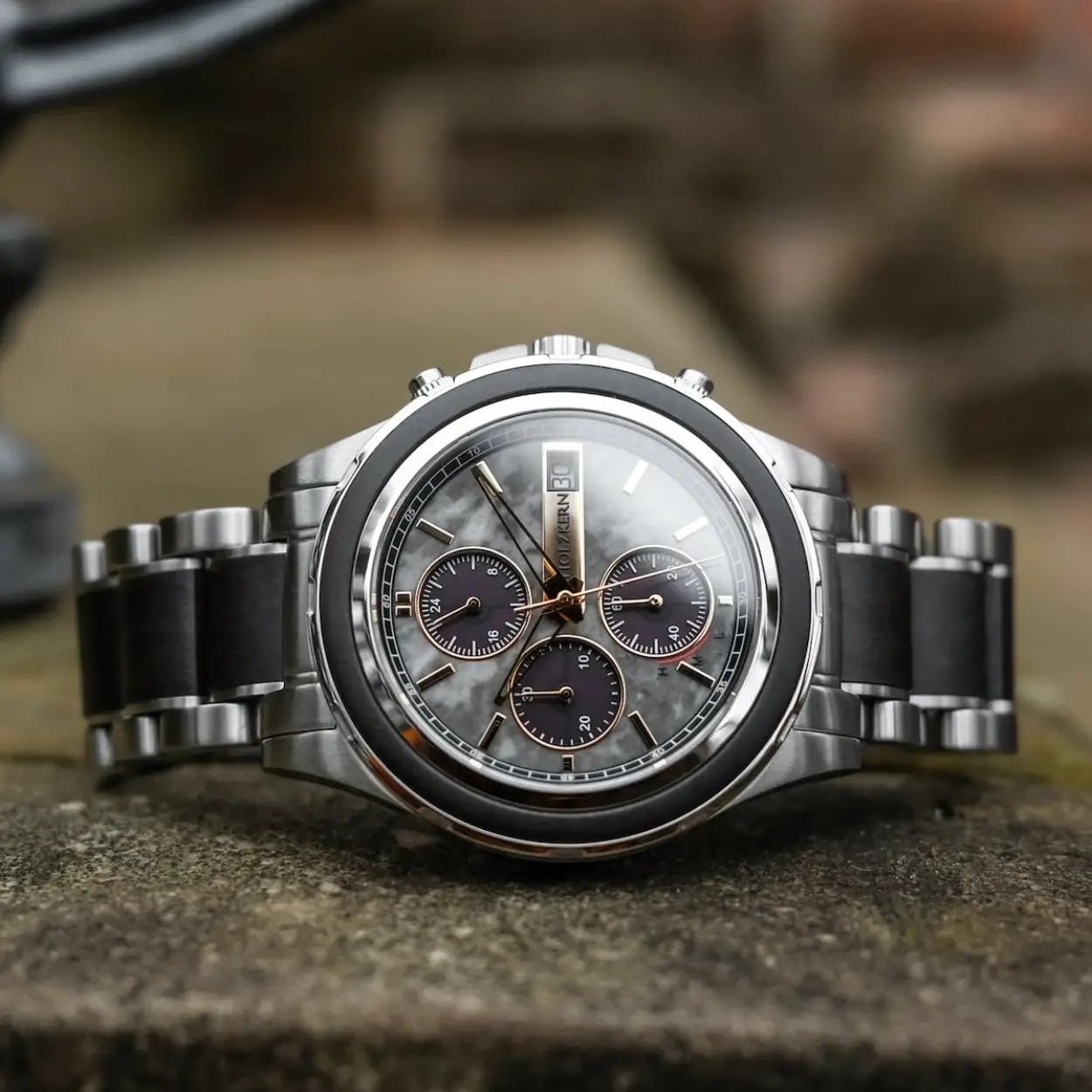 Holzkern Heren Horloge Cairo Ahorn/Marmor