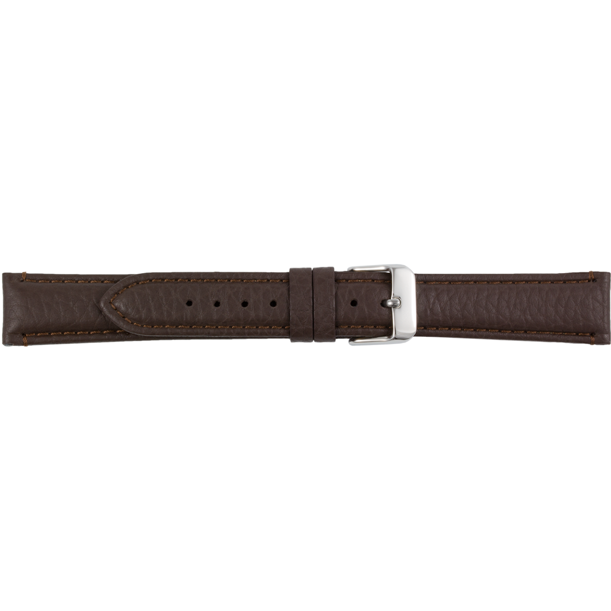 Horlogeband leder 24mm xl donkerbruin stiksel 
