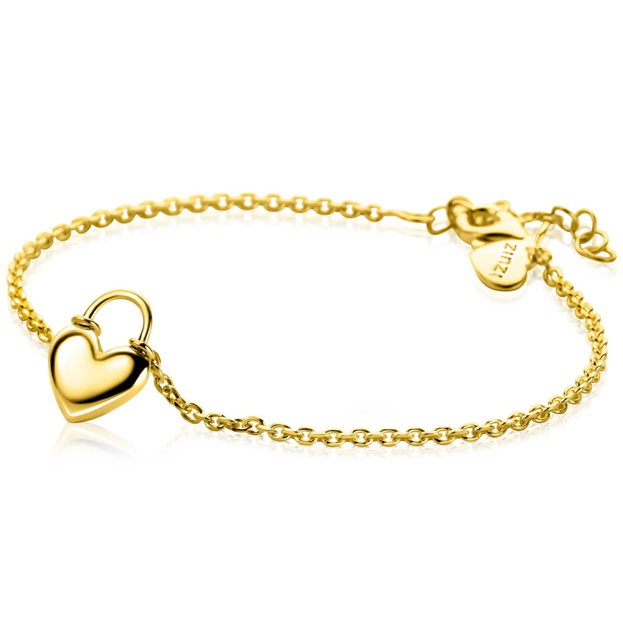 zilver vergulde armband hart
