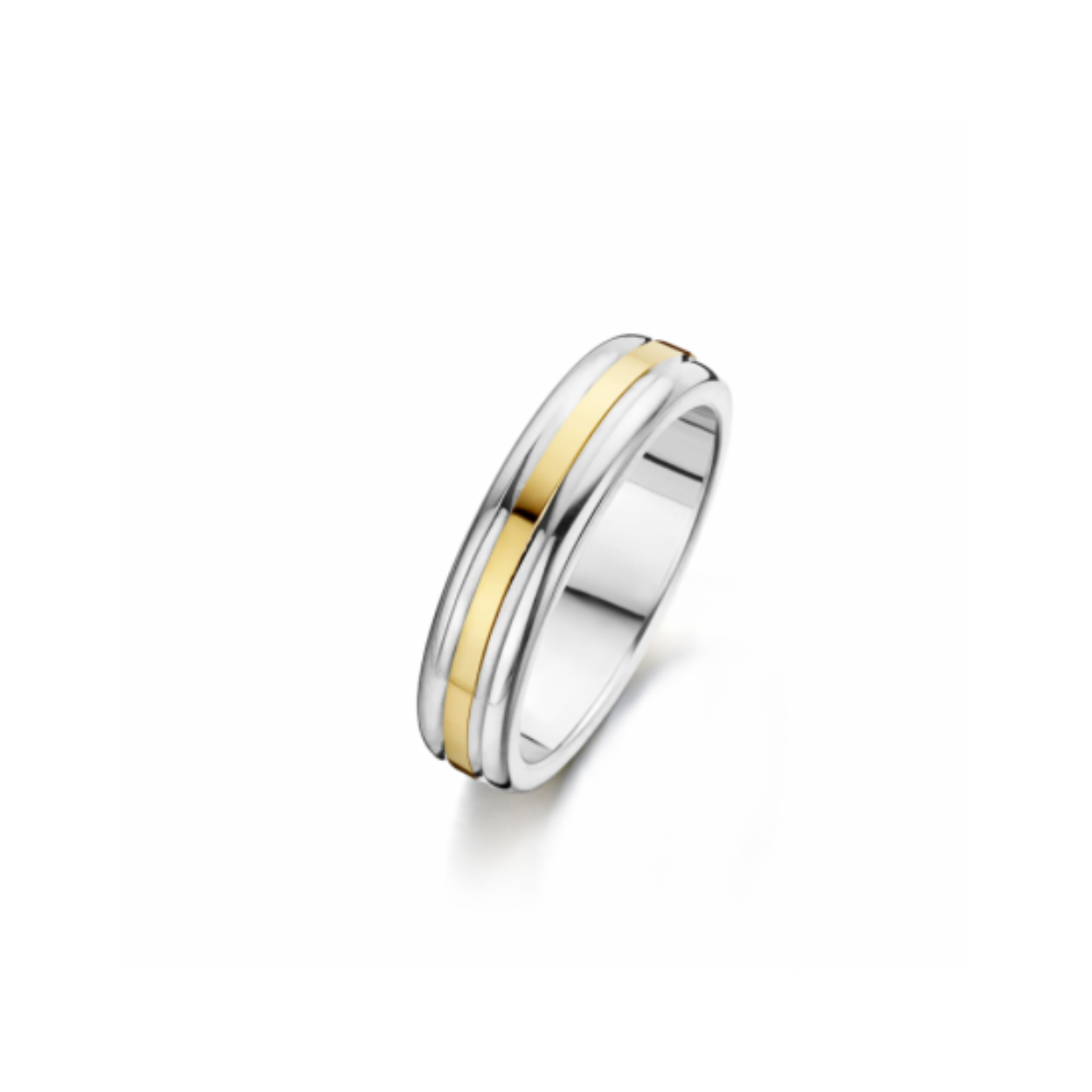 Goud Zilveren ring maat 17