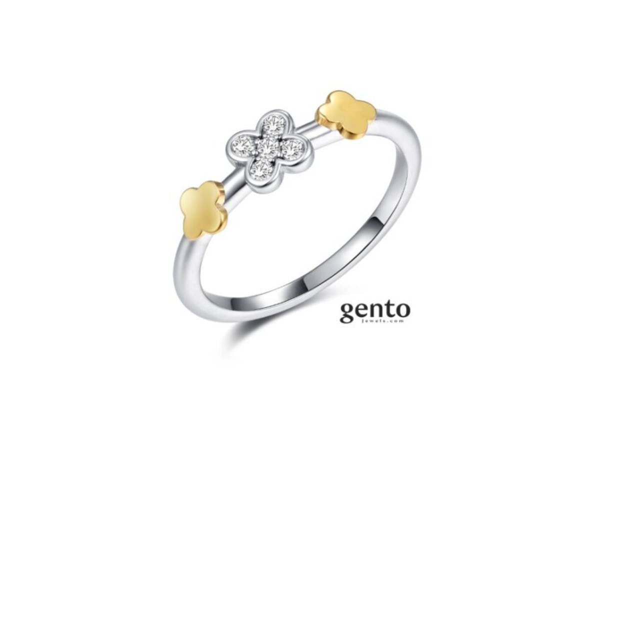 zilveren ring bicolor gento jewels mt 56