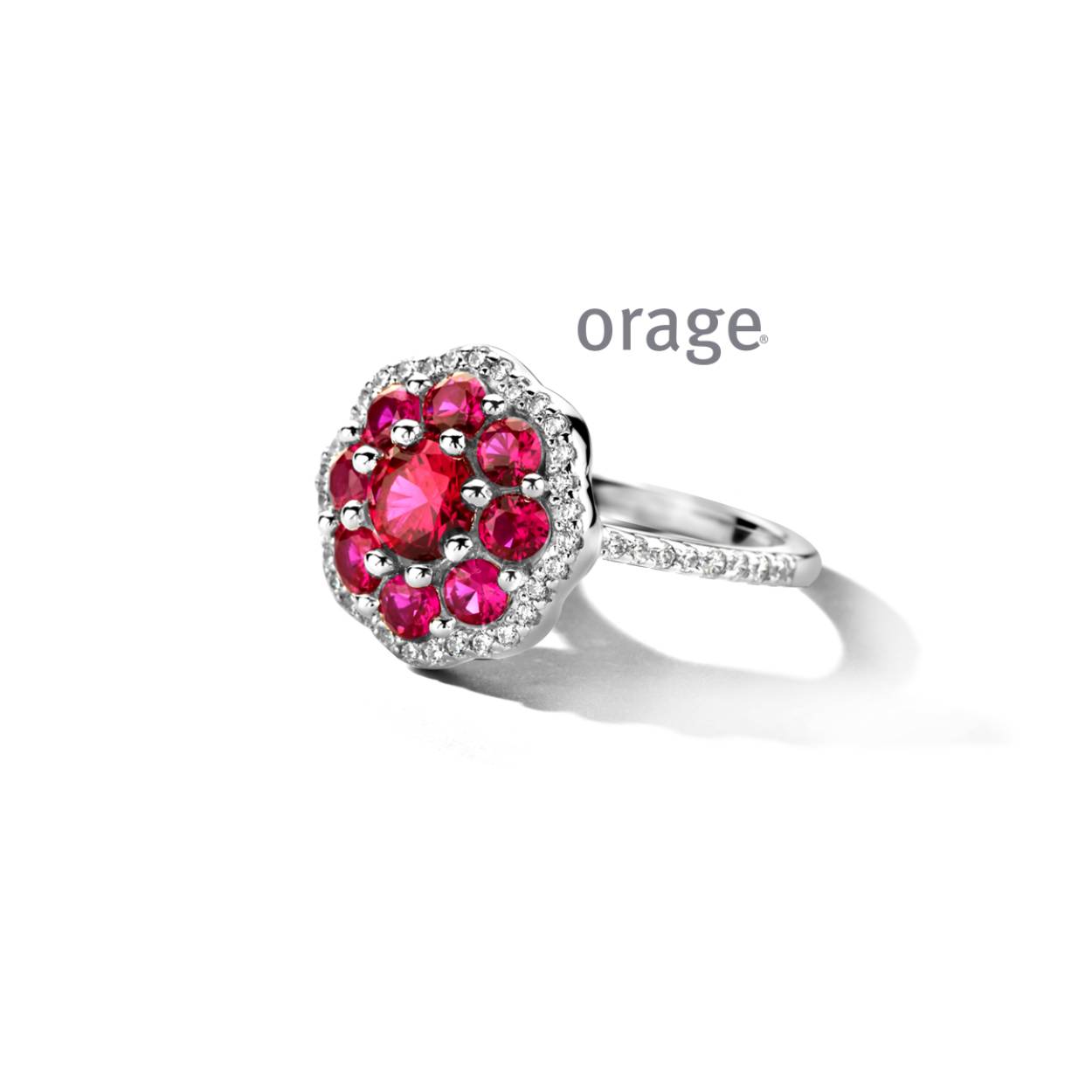 Orage ring met fushia stenen